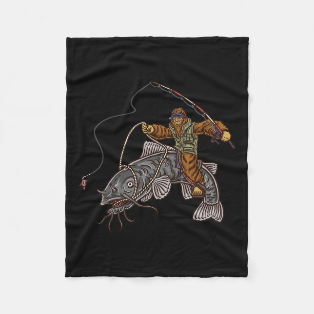 Catfishing Bigfoot Hunting Catfishermen 1  Fleece Blanket (Front)