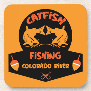 Catfishing Colorado River Beverage Coaster