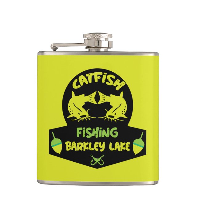 Catfishing Lake Barkley Kentucky Flask (Front)