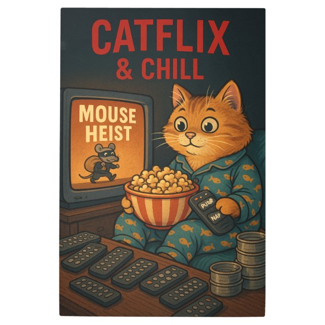 Catflix & Chill: Cozy Binge-Watching Cat Art (Front)