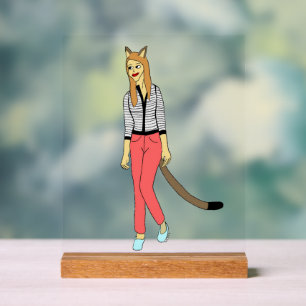 catgirl acrylic sign