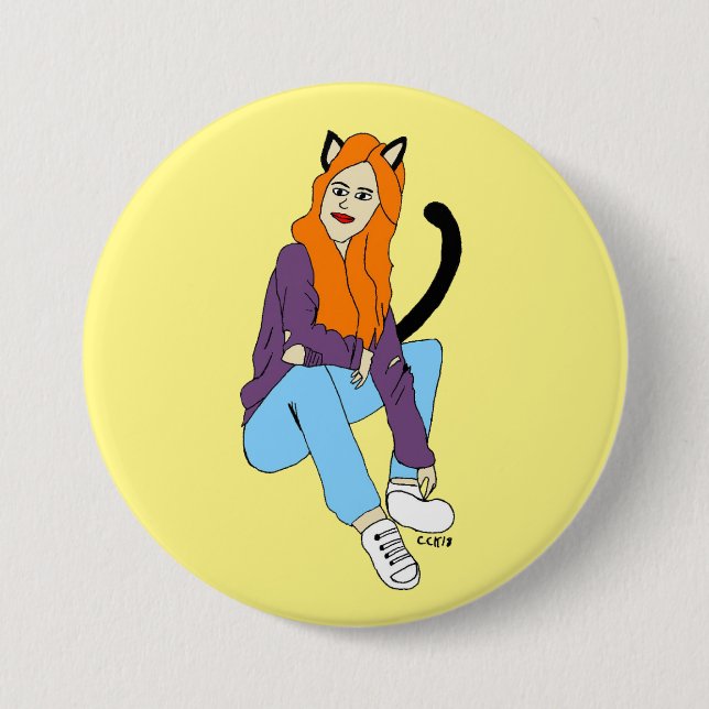catgirl  button (Front)