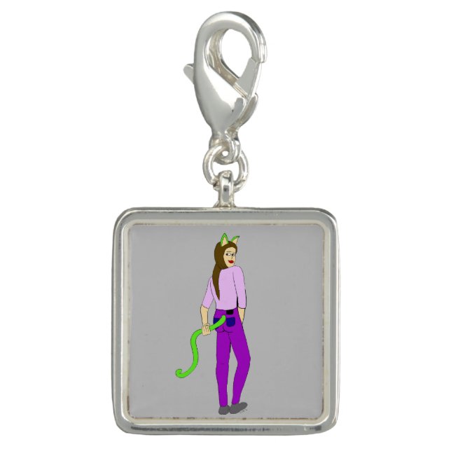 catgirl  button charm (Front)