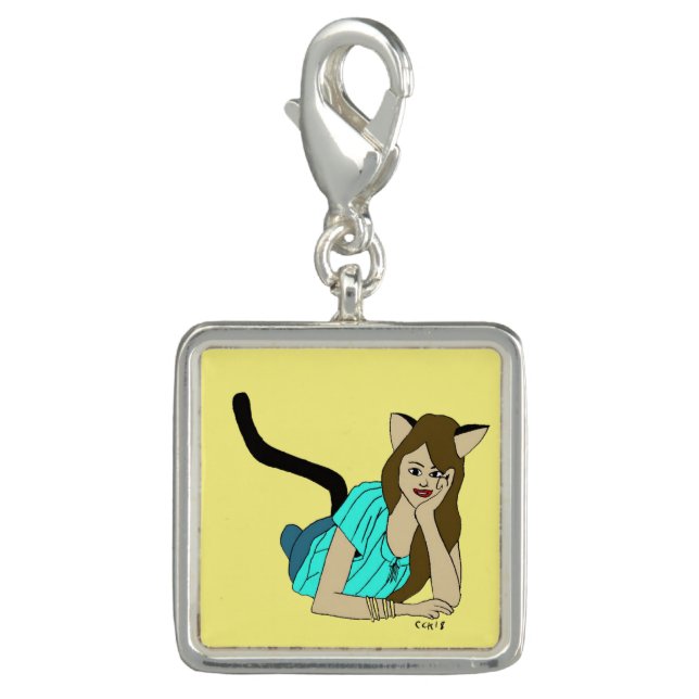catgirl button charm (Front)