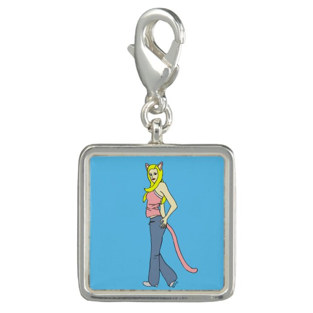 catgirl  button charm (Front)