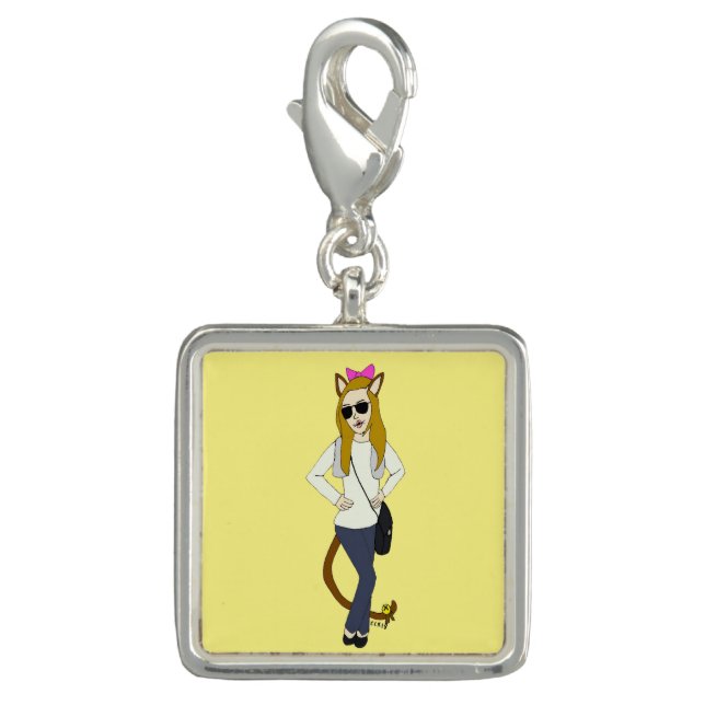 catgirl  button charm (Front)