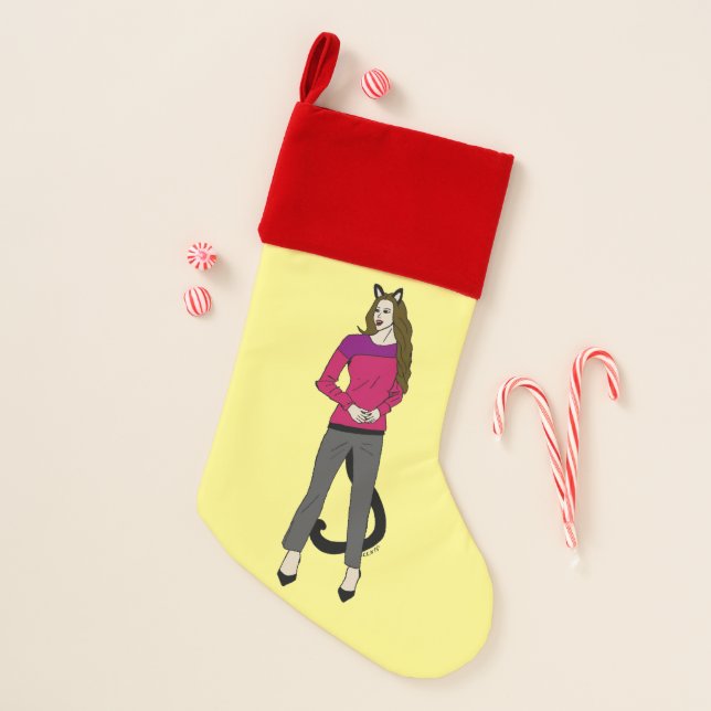 catgirl button christmas stocking (Front)