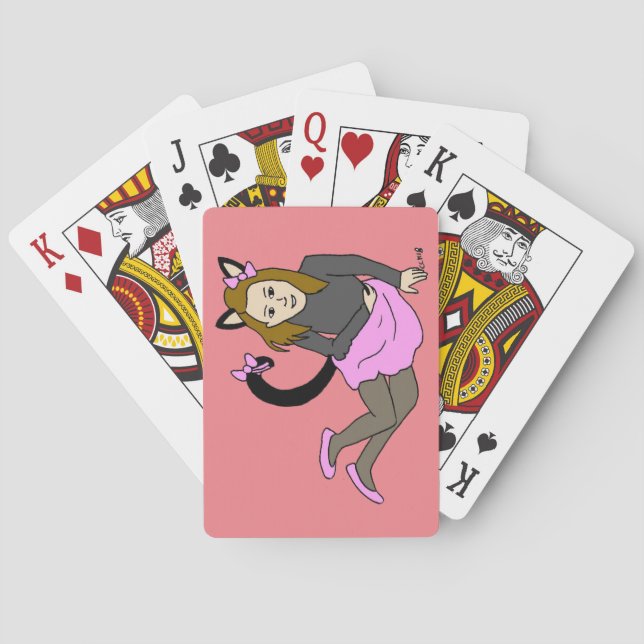 catgirl button poker cards (Back)