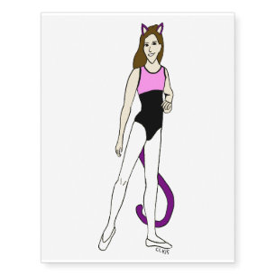 catgirl button temporary tattoos