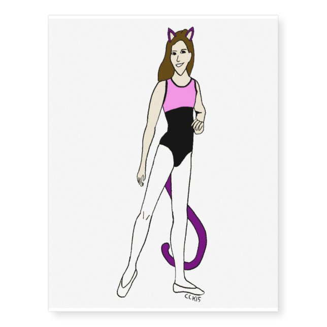 catgirl button temporary tattoos (Front)