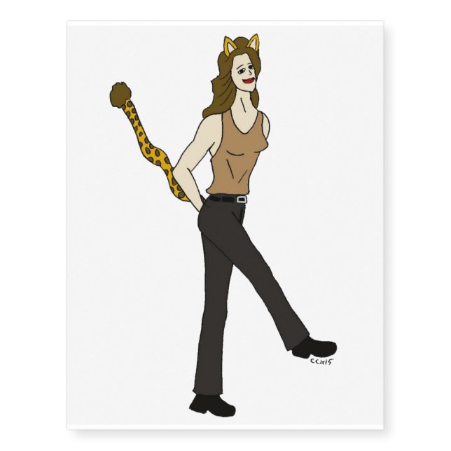 catgirl button temporary tattoos (Front)