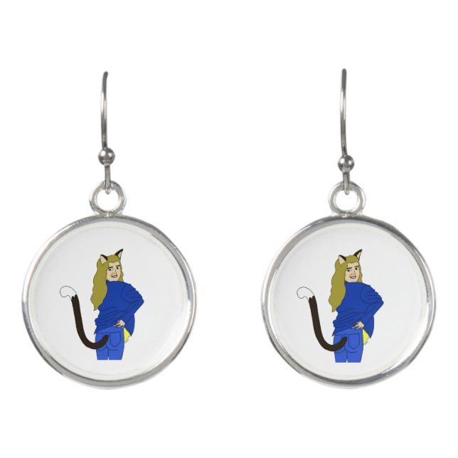 catgirl     ceramic ornament earrings (Front)