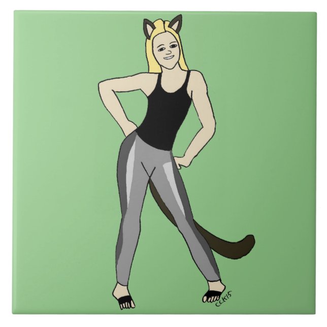 catgirl    ceramic tile (Front)
