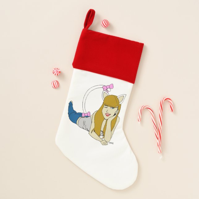 catgirl  christmas stocking (Front)