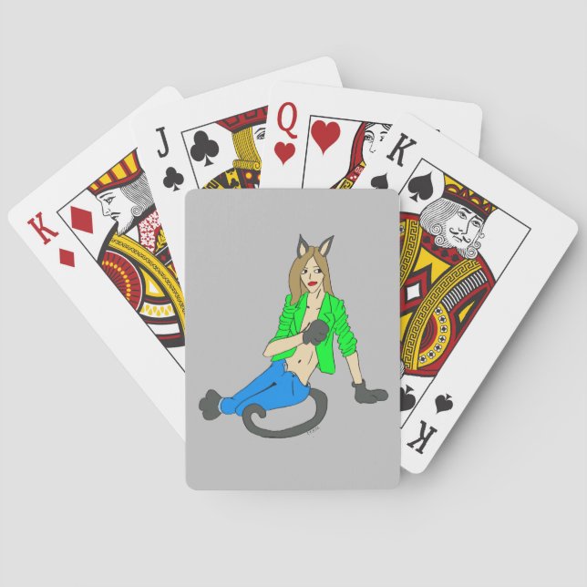 catgirl  classic  playing cards (Back)