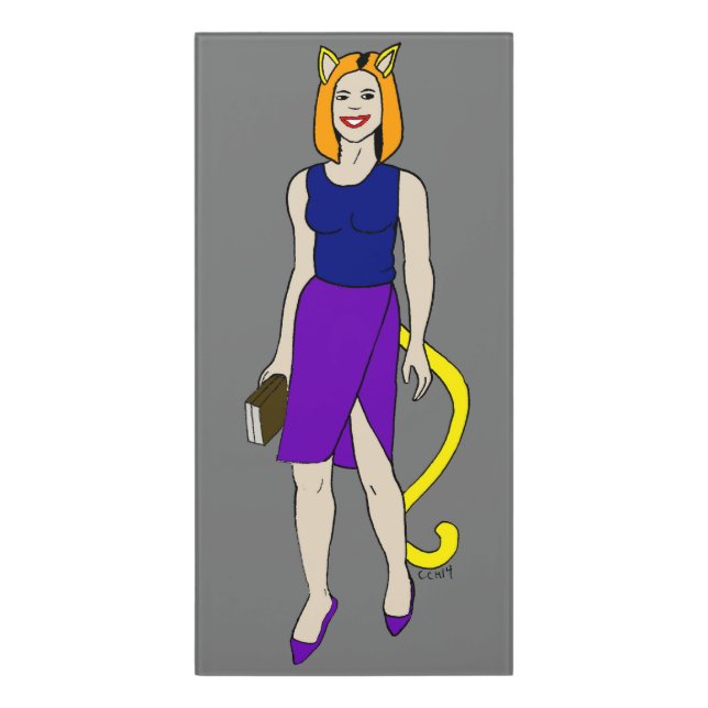 catgirl door sign (Classic Front Vert)