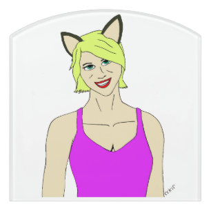 catgirl door sign