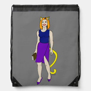 catgirl drawstring bag