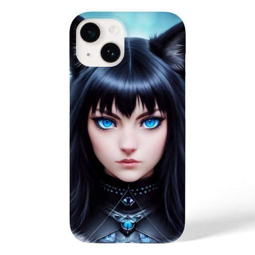 Catgirl in a dark and mysterious realm Case-Mate iPhone 14 case