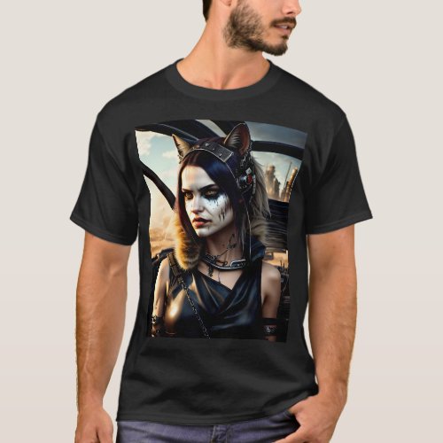 Catgirl in the Mad Max style T_Shirt