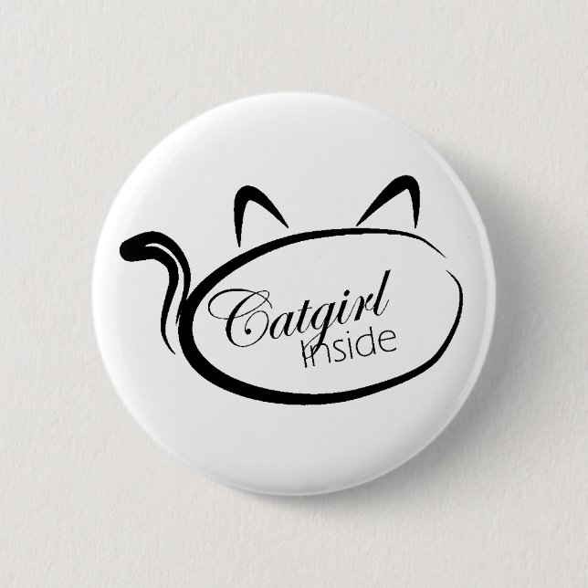 Catgirl inside pinback button (Front)
