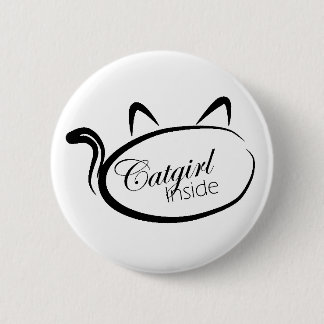 Catgirl inside pinback button