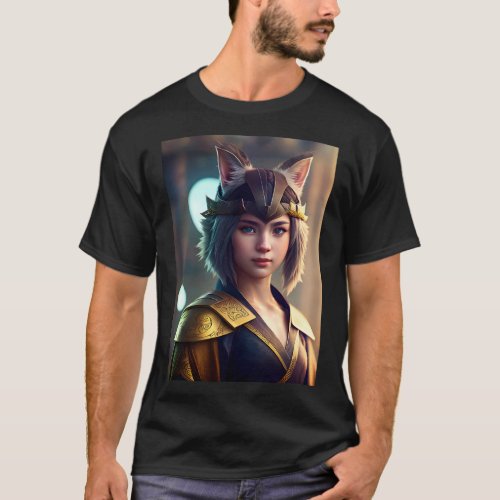 Catgirl is clad in the regal robes T_Shirt