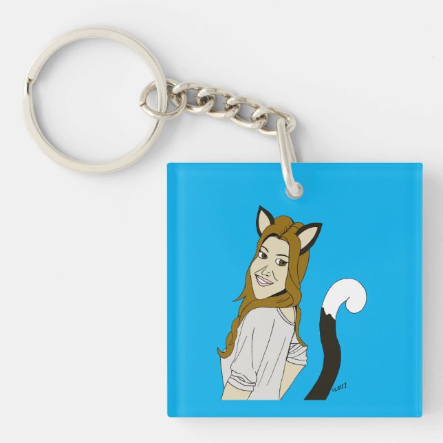 catgirl  keychain (Front)