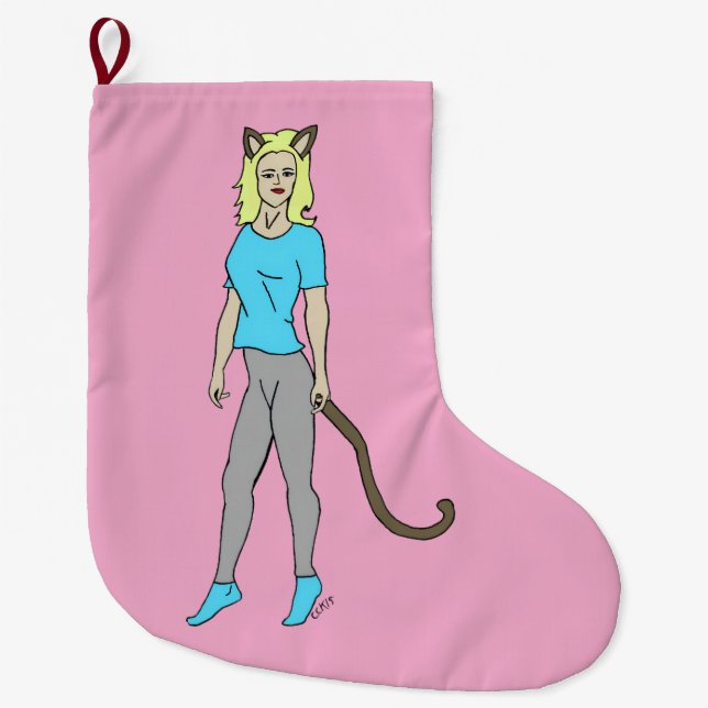 catgirl large christmas stocking (Front)