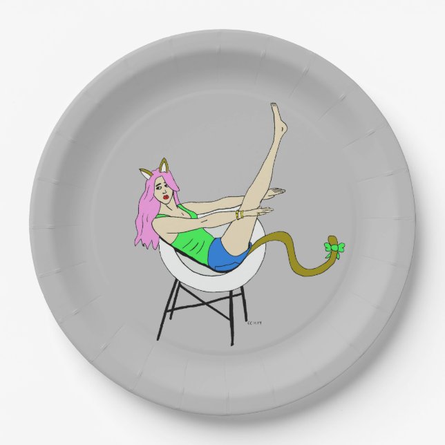 catgirl paper plates (Front)