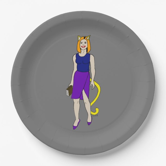 catgirl paper plates (Front)