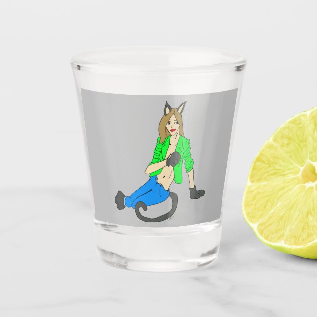 catgirl   shot glass (Front)