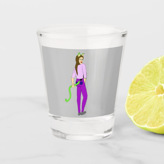 catgirl   shot glass (Front)