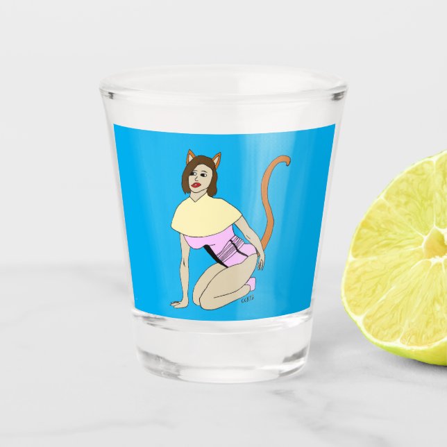catgirl   shot glass (Front)
