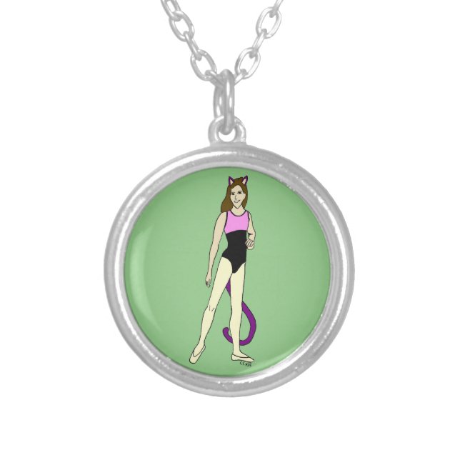 catgirl    silver plated necklace (Front)
