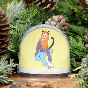 catgirl snow globe