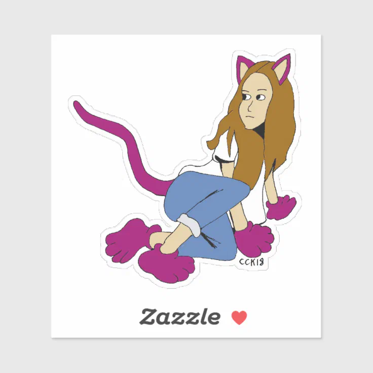 catgirl sticker Zazzle