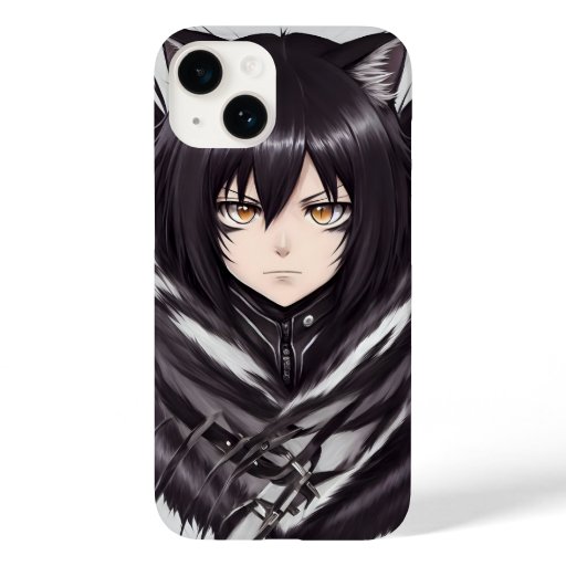 Catgirl with jet black fur Case-Mate iPhone 14 case