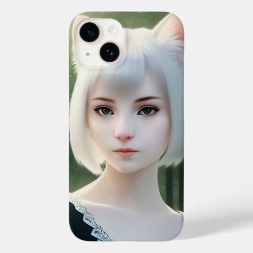 Catgirl with pale skin in the forest Case_Mate iPhone 14 case