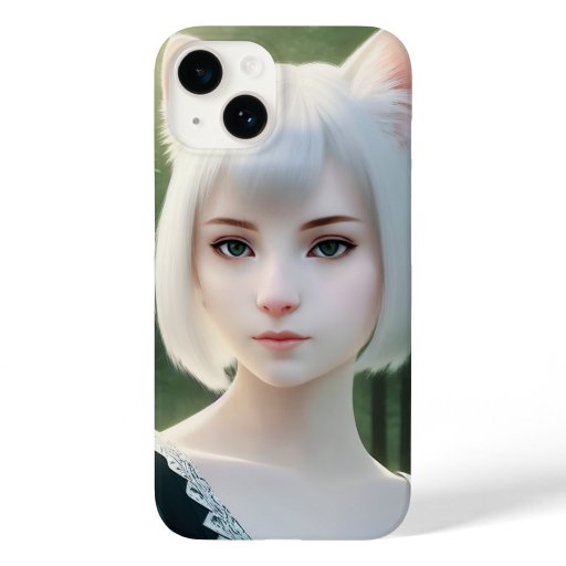 Catgirl with pale skin in the forest Case-Mate iPhone 14 case