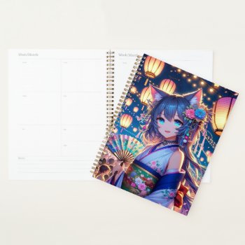 Catgirl's Joyful Dance At Dusk Daily/weekly Planner by Ichigo_Creations at Zazzle