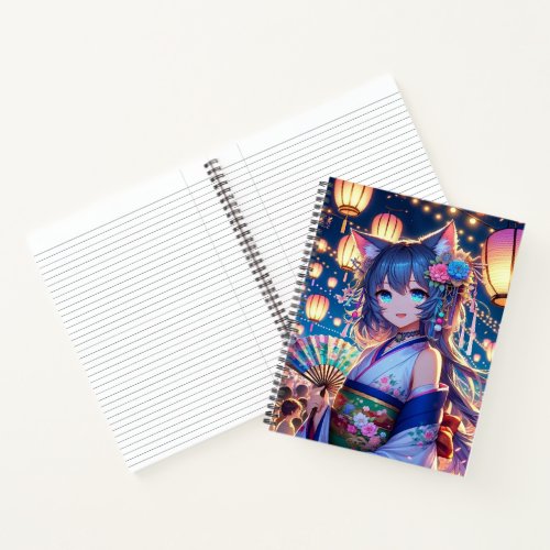 Catgirls Joyful Dance at Dusk WorkSchool Notebook