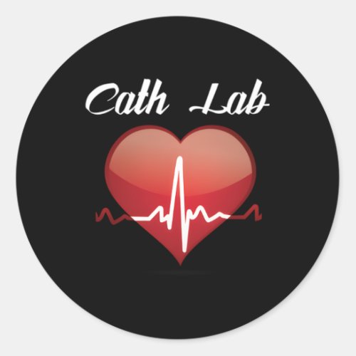 Cath Lab Nurse He Hebeat Love Cardiac Care Classic Round Sticker