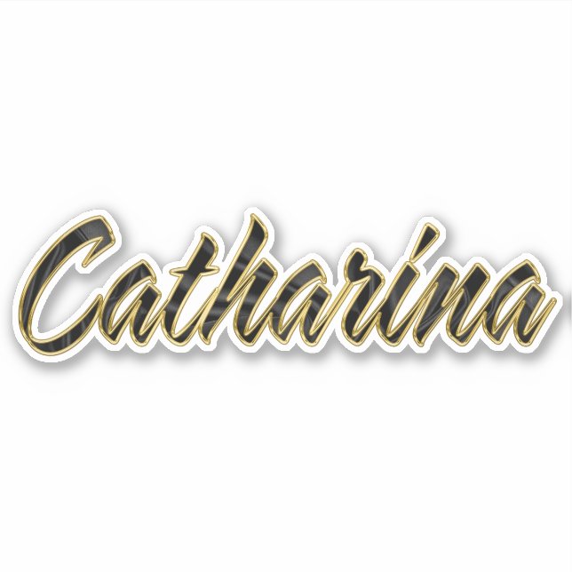 Catharina black gold lettering sticker (Front)