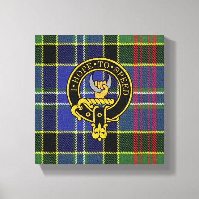 Cathcart Scottish Crest and Tartan Canvas print (Front)