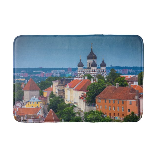 Cathedral and Cityscape | Estonia Bath Mat (Front)