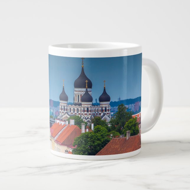 Cathedral and Cityscape | Estonia Giant Coffee Mug (Front Right)