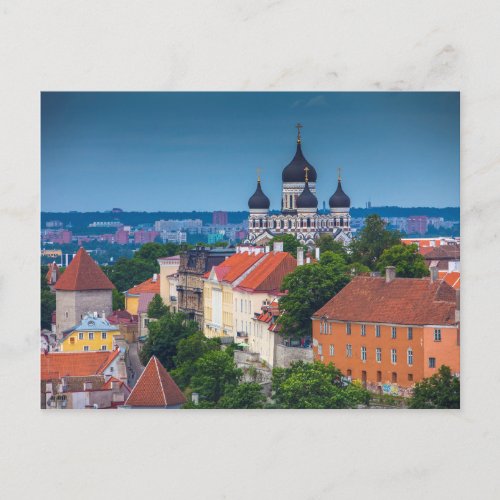 Cathedral and Cityscape  Estonia Postcard