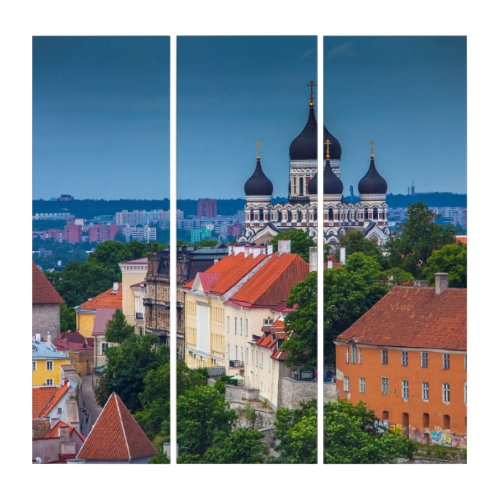 Cathedral and Cityscape  Estonia Triptych