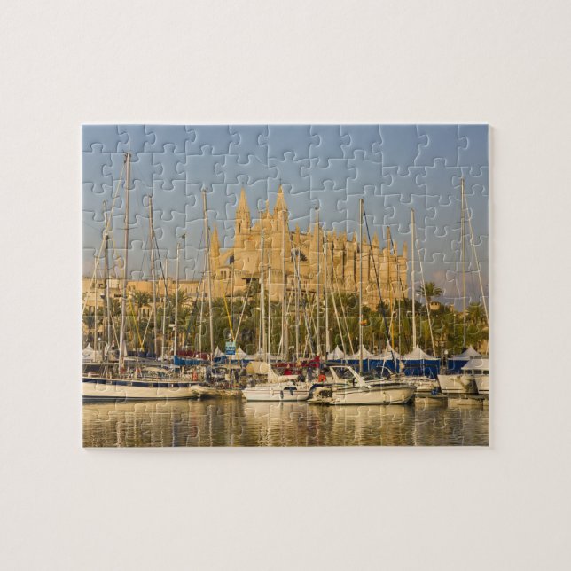 Cathedral and marina, Palma, Mallorca, Spain 2 Jigsaw Puzzle (Horizontal)